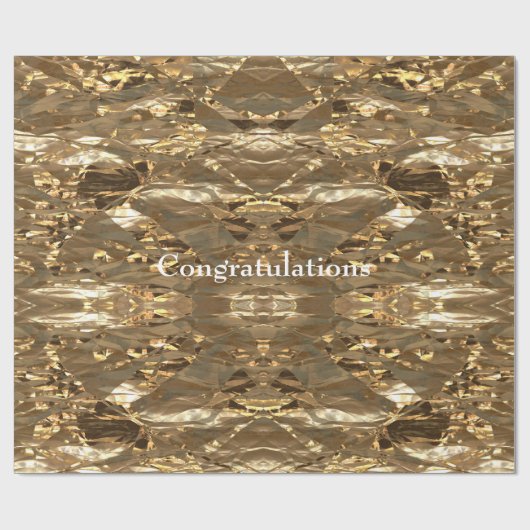 エレガントで抽象的なブラウンの金ゴールドの一見のフェスティバル ラッピングペーパー (フラット)