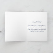 エレガントで抽象的なレースおよび真珠のハッピーバースデー カード (内部)