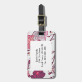 エレガントで日本のな花模様 ラゲッジタグ (正面縦)