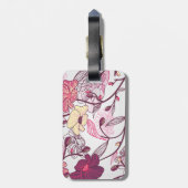 エレガントで日本のな花模様 ラゲッジタグ (裏面縦)