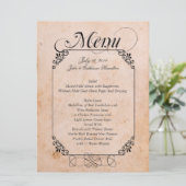 エレガントで旧式な一見の結婚式メニュー メニュー (スタンド正面)