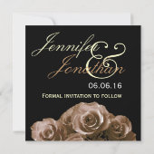 エレガントで旧式な金ゴールドのばら色の結婚式の保存の日付の招待 セーブザデート (裏面)