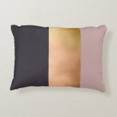 エレガントで明るいばら色の金ゴールドのピンク灰色色のブロック アクセントクッション (裏面)