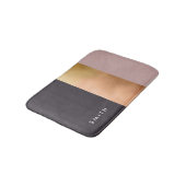 エレガントで明るいばら色の金ゴールドのピンク灰色色のブロック バスマット (アングル)