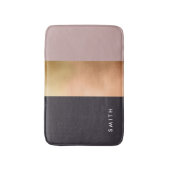 エレガントで明るいばら色の金ゴールドのピンク灰色色のブロック バスマット (正面縦)