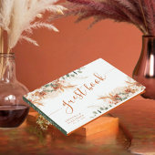 エレガントで明るいボヘミアンテラコッタスクリプトウェディング ゲストブック