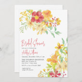 エレガントで明るい花 | おしゃれなブライダルシャワー 招待状 (正面/裏面)