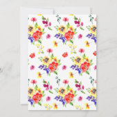 エレガントで明るくカラフルな花のブライダルシャワー 招待状 (裏面)