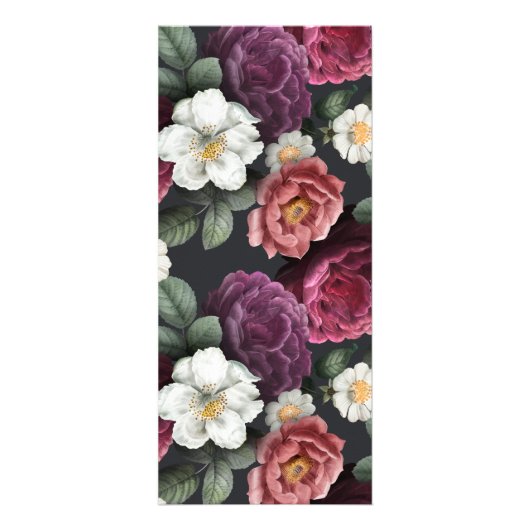 エレガントで暗い花のロゴ|値を付けるサービス ラックカード (裏面)