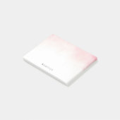 エレガントで柔らかいピンクの水彩画の洗浄 ポストイット (アングル)