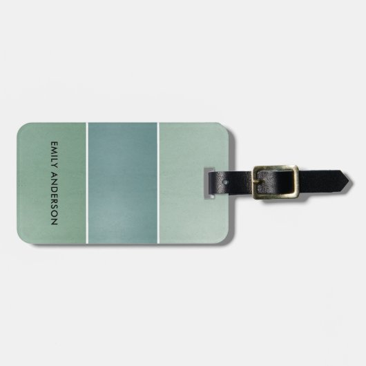 エレガントで柔らかい水の青緑の金属ストリップ ラゲッジタグ (正面横)