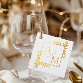 エレガントで植物学的なモノグラム フェイバータグ