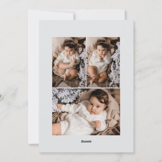 エレガントで植物学的な手描きのクリスマスの写真 シーズンカード (裏面)