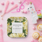 エレガントで植物学的な結婚式の招待状 ペーパープレート (パーティー)