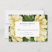 エレガントで植物学的な結婚式の招待状 出欠カード (正面)