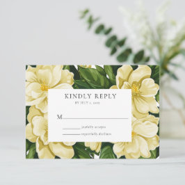 エレガントで植物学的な結婚式の招待状 出欠カード