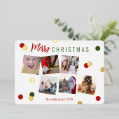 エレガントで楽しいクリスマス カスタム フォト 箔シーズンカード (立ち正面)