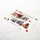 エレガントで楽しいクリスマス カスタム フォト 箔シーズンカード (回転した状態)