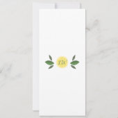 エレガントで楽しいメインスクイーズレモン ブライダルシャワー 招待状 (裏面)