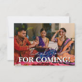 エレガントで楽しい家族の写真 ディワリ ありがとう サンキューカード (正面)