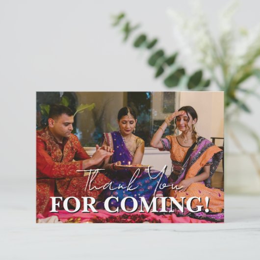 エレガントで楽しい家族の写真 ディワリ ありがとう サンキューカード (スタンド正面)