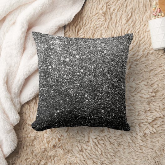 エレガントで模造ので黒いグリッター クッション (ブランケット)