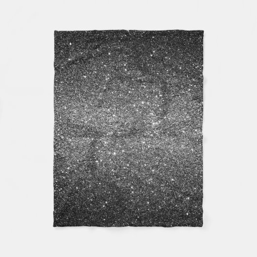エレガントで模造ので黒いグリッター フリースブランケット (正面)