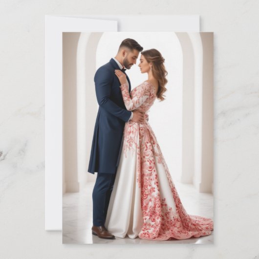 エレガントで活気のある蘭の花の結婚式 サンキューカード (裏面)