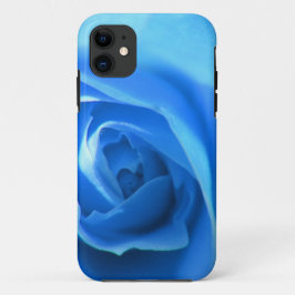 エレガントで涼しげな青いバラの花の写真アート iPhone 11 ケース