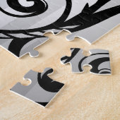 エレガントで渦巻形ので黒いおよび灰色のスタイルの提案 ジグソーパズル (側面)