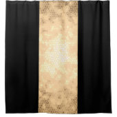エレガントで澄んでフェイクな金ゴールドおよび黒のストライブ柄 シャワーカーテン (正面)