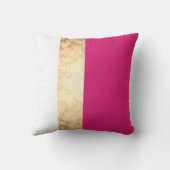 エレガントで澄んでフェイクな金ゴールドのピンクの白のストライブ柄 クッション (裏面)