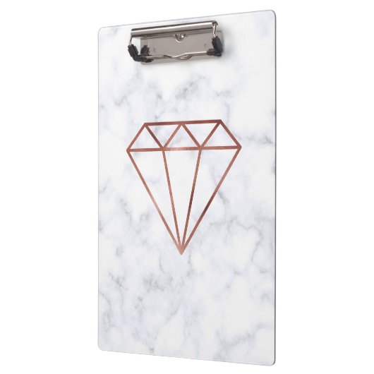 エレガントで澄んなのどのばら色の金ゴールドのダイヤモンドの白の大理石 クリップボード (左)