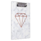 エレガントで澄んなのどのばら色の金ゴールドのダイヤモンドの白の大理石 クリップボード (右)