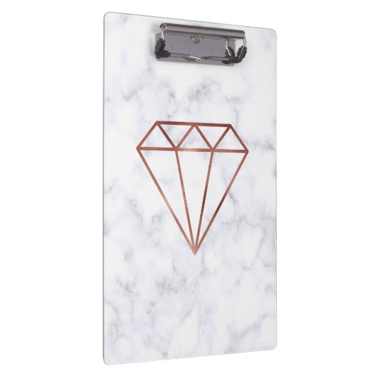エレガントで澄んなのどのばら色の金ゴールドのダイヤモンドの白の大理石 クリップボード (右)