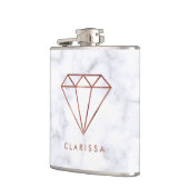 エレガントで澄んなのどのばら色の金ゴールドのダイヤモンドの白の大理石 フラスク (左)