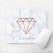 エレガントで澄んなのどのばら色の金ゴールドのダイヤモンドの白の大理石 マウスパッド (マウス)