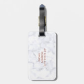 エレガントで澄んなのどのばら色の金ゴールドのダイヤモンドの白の大理石 ラゲッジタグ (裏面縦)