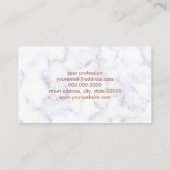 エレガントで澄んなのどのばら色の金ゴールドのダイヤモンドの白の大理石 名刺 (裏面)