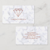 エレガントで澄んなのどのばら色の金ゴールドのダイヤモンドの白の大理石 名刺 (正面/裏面)