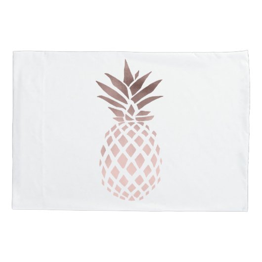 エレガントで澄んなのどのばら色の金ゴールドの熱帯パイナップル 枕カバー (裏面)