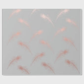 エレガントで澄んなのどのばら色の金ゴールドの羽パターン ラッピングペーパー (フラット)