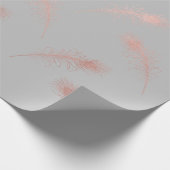 エレガントで澄んなのどのばら色の金ゴールドの羽パターン ラッピングペーパー (角)