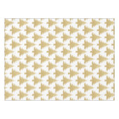 エレガントで澄んな金ゴールドのグリッターのクリスマスツリーパターン テーブルクロス (正面(横))