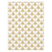 エレガントで澄んな金ゴールドのグリッターのクリスマスツリーパターン テーブルクロス (正面)