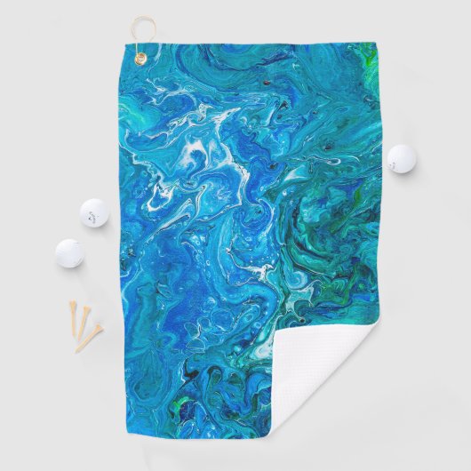 エレガントで熱狂するなレースの瑪瑙2 -青い水 ゴルフタオル (インサイチュ)