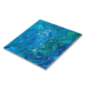 エレガントで熱狂するなレースの瑪瑙2 -青い水 タイル (側面)