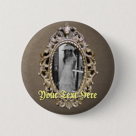 エレガントで独身のなフレームボタン 缶バッジ (正面)