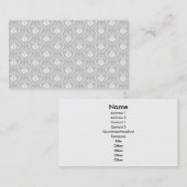 エレガントで白いおよび灰色パターン。 ダマスク織 名刺 (正面/裏面)