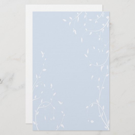 エレガントで白いつる植物の文房具 便箋 (正面/裏面)